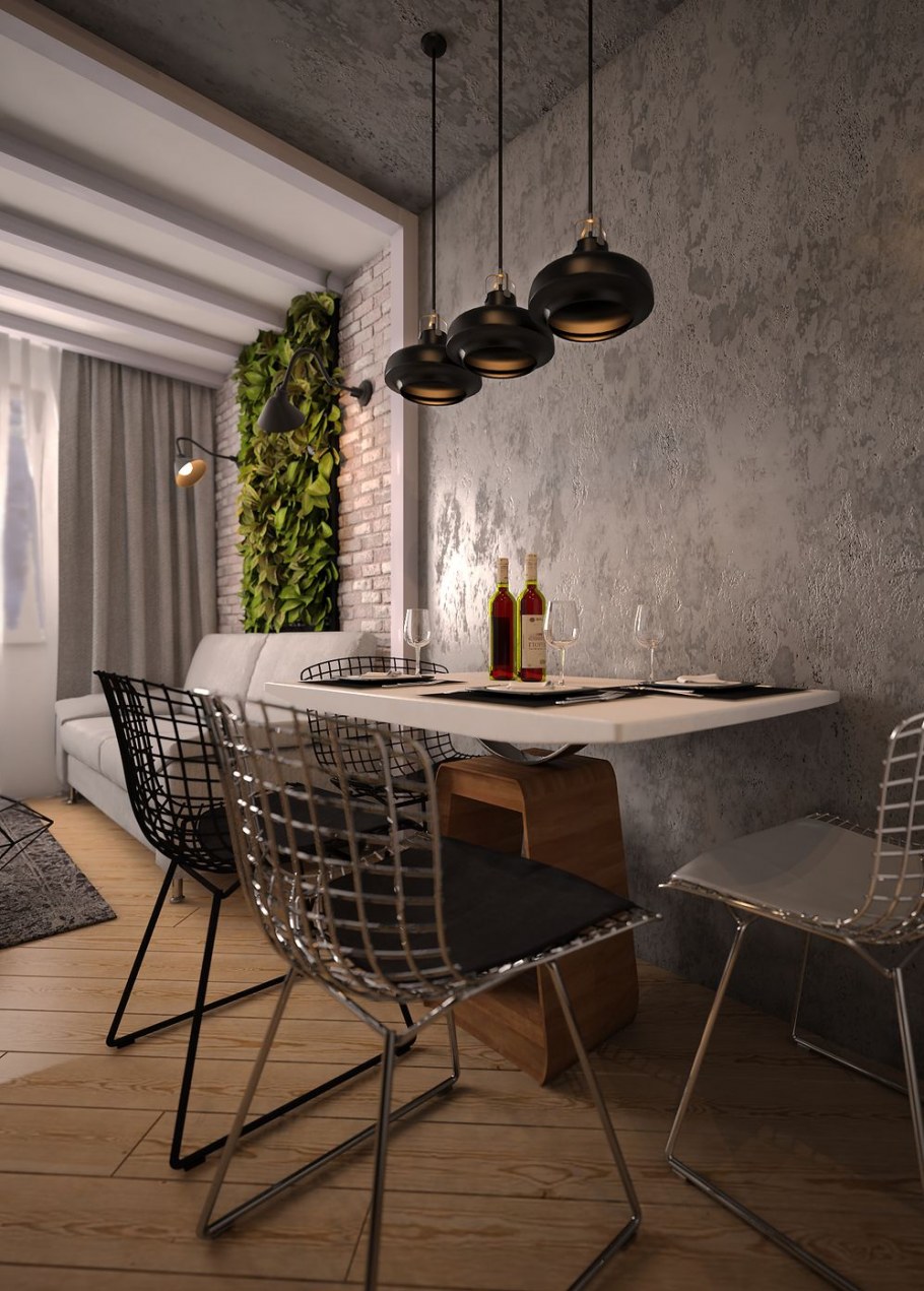 Венецианская штукатурка стен в стиле лофт