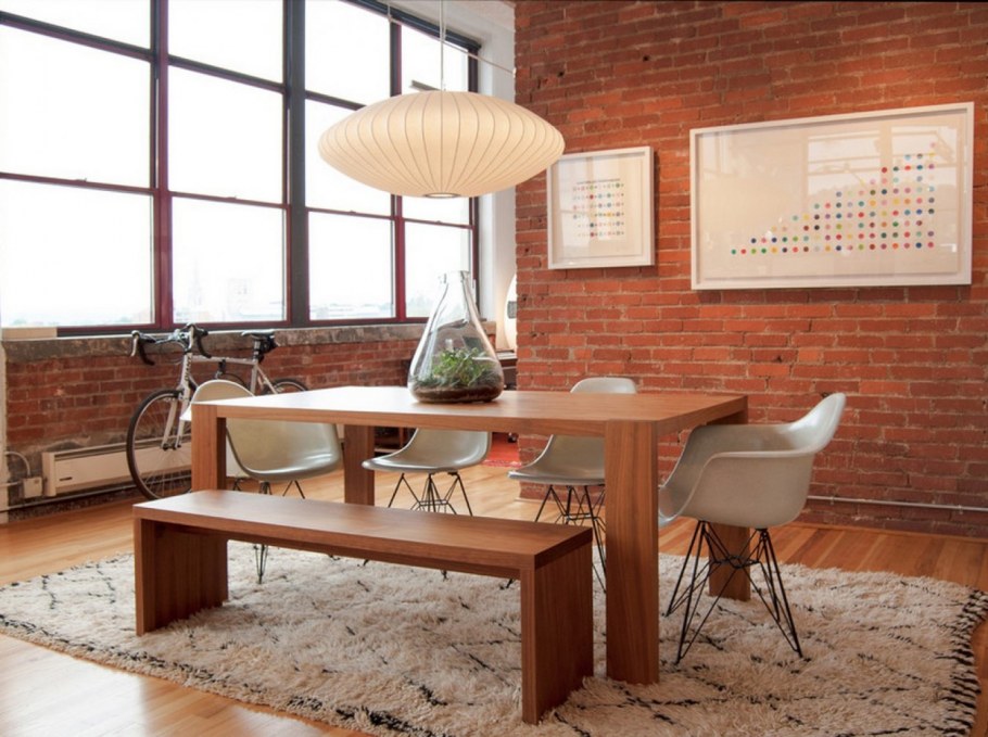 Обеденная зона на кухне в стиле лофт