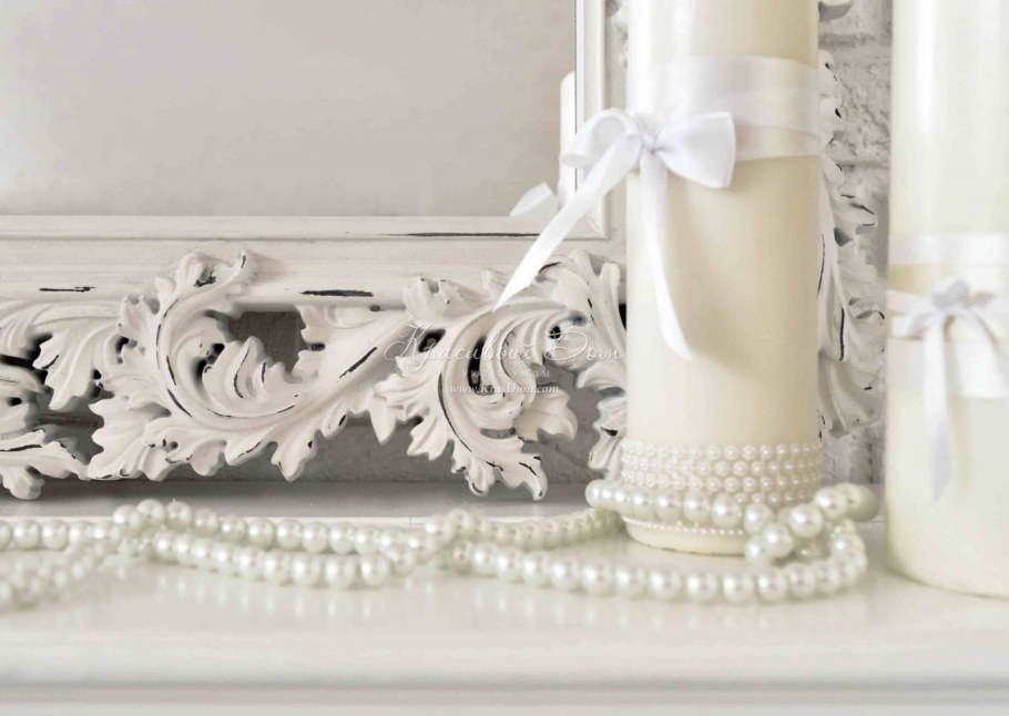 Зеркало резное белое