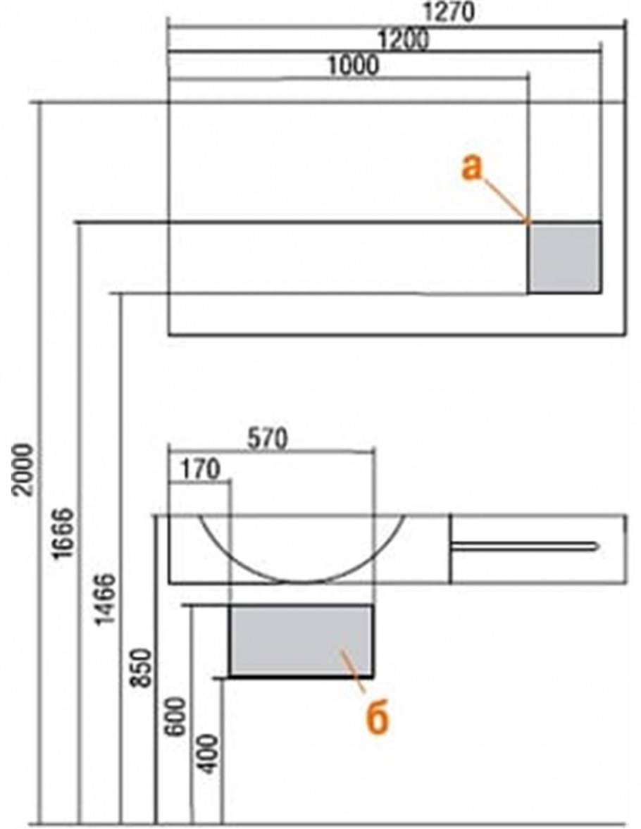 Раковина Акватон отель 2/1270
