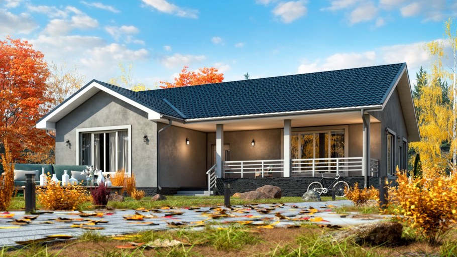 Дом с верандой по периметру