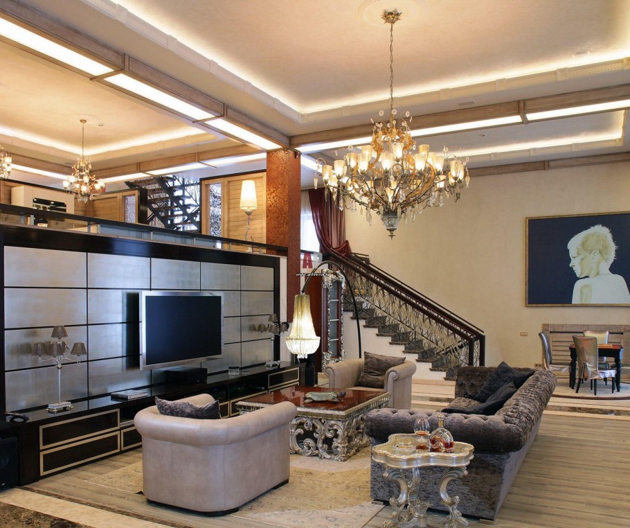 Большая гостиная в частном доме