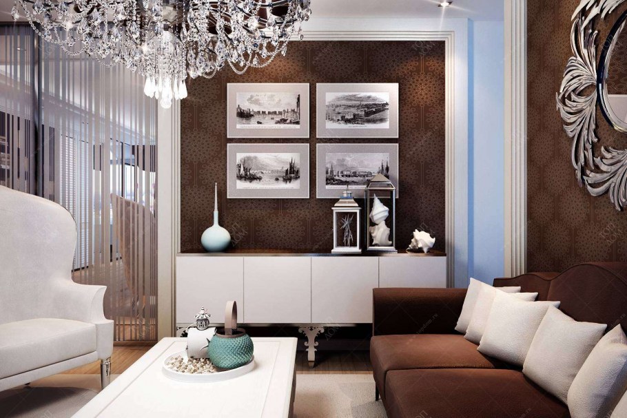 Интерьер кремовый шоколадный