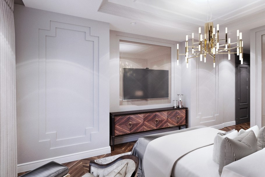 Гостиная 20 кв м в стиле Неоклассика