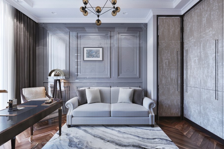 Гостиная Неоклассика 35м2