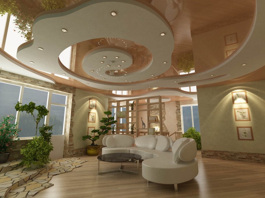 Красивые натяжные потолки