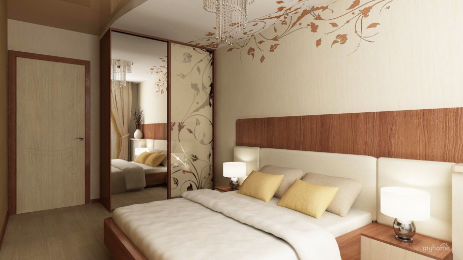 Маленькая спальня в светлых тонах