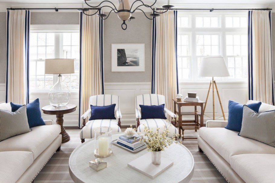 Гостиная в бежево голубых тонах