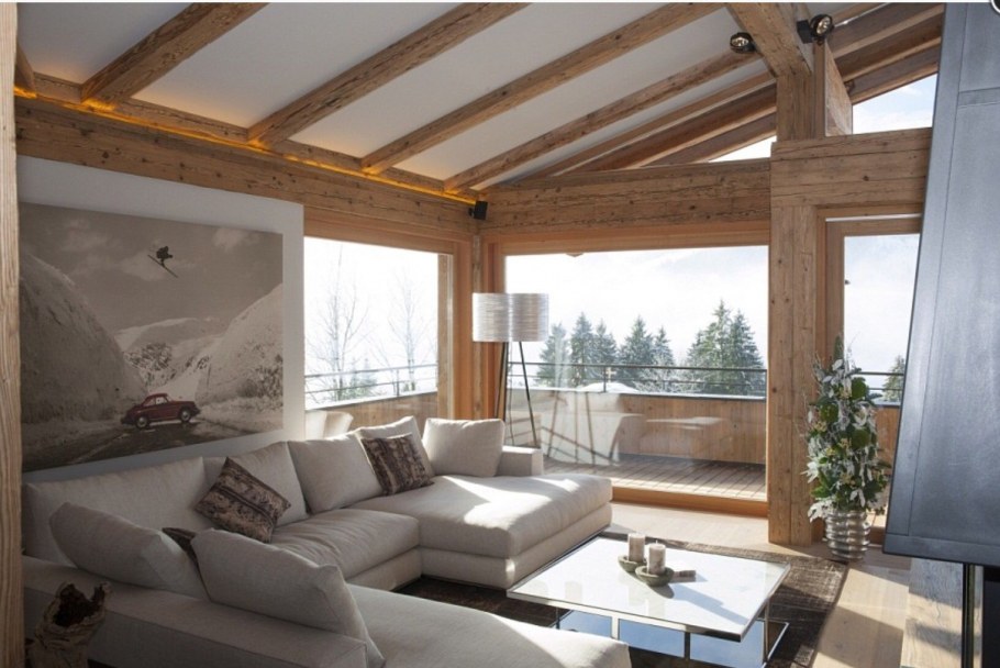 Спальня Шале с панорамными окнами