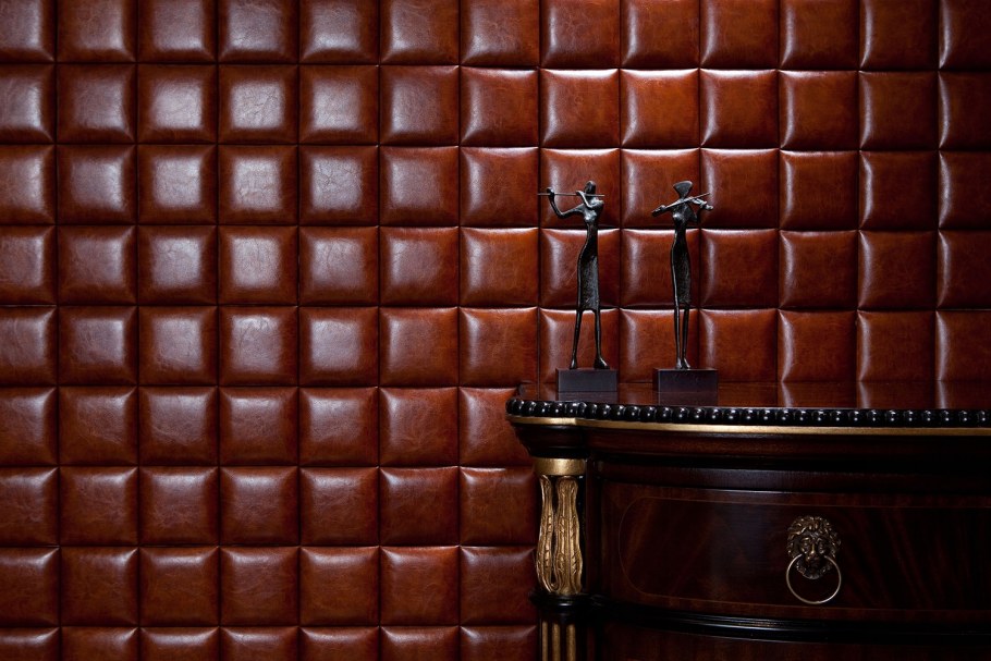 Кожаная плитка для стен