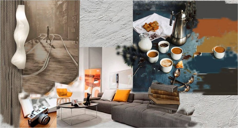 Мудборд Скандинавский стиль с палитрой