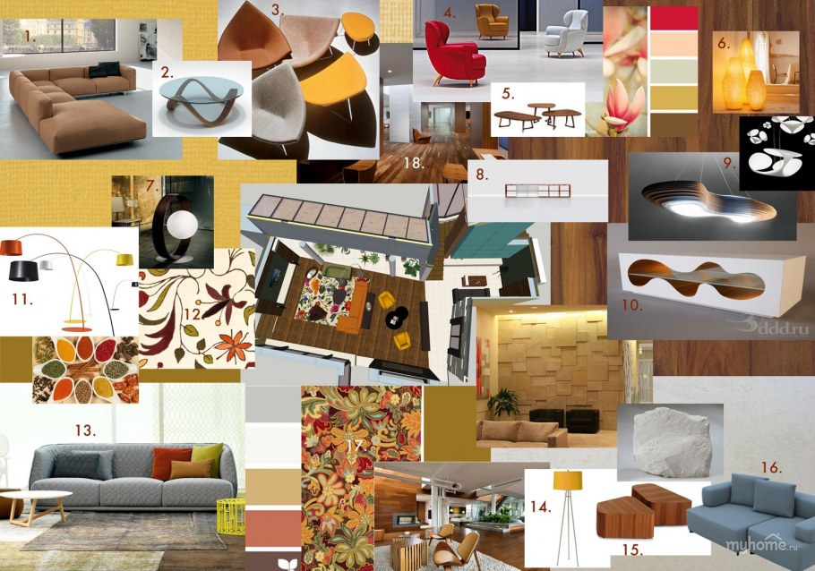 Коллаж интерьера комнаты