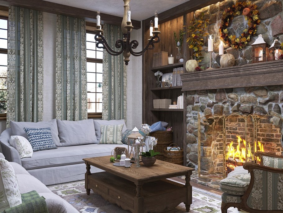 Камин в прованском стиле