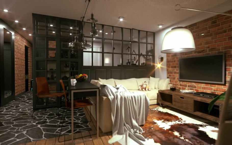 Однокомнатная квартира в стиле лофт