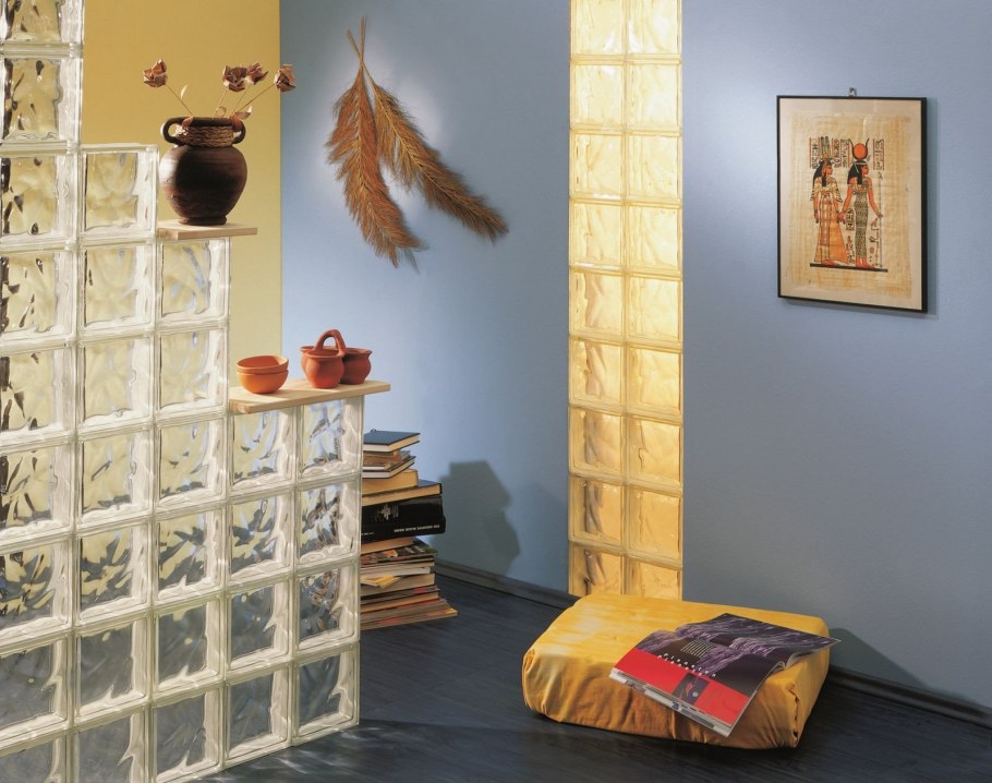 Стеклоблоки Инка в интерьере