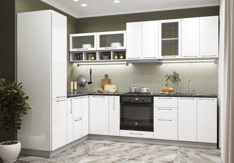 Белая кухня олива ДСВ