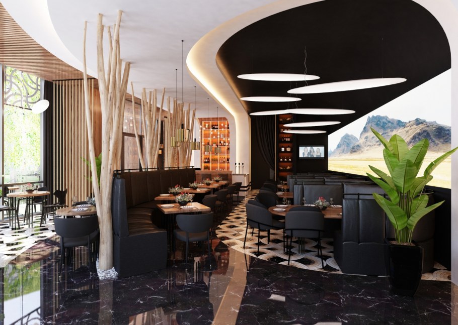 Постмодернизм интерьер ресторана