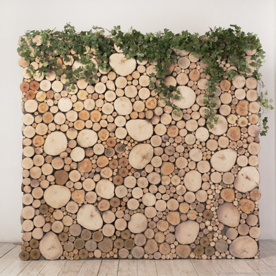 Спилы дерева в интерьере