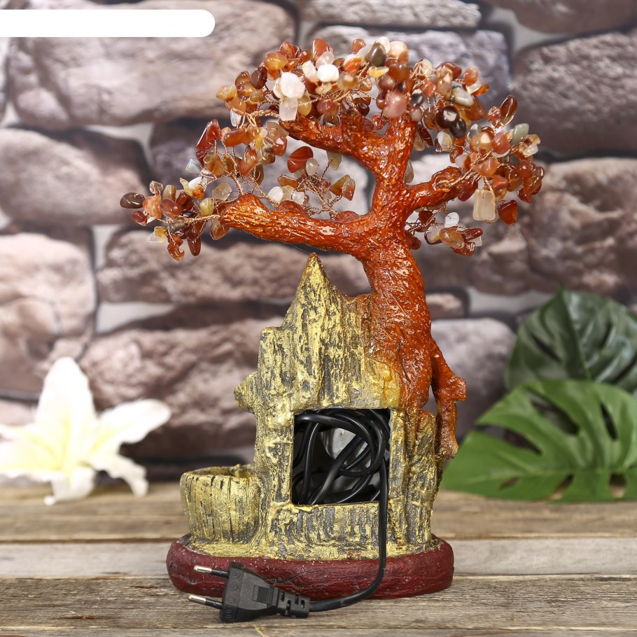 Фонтан с деревом настольный