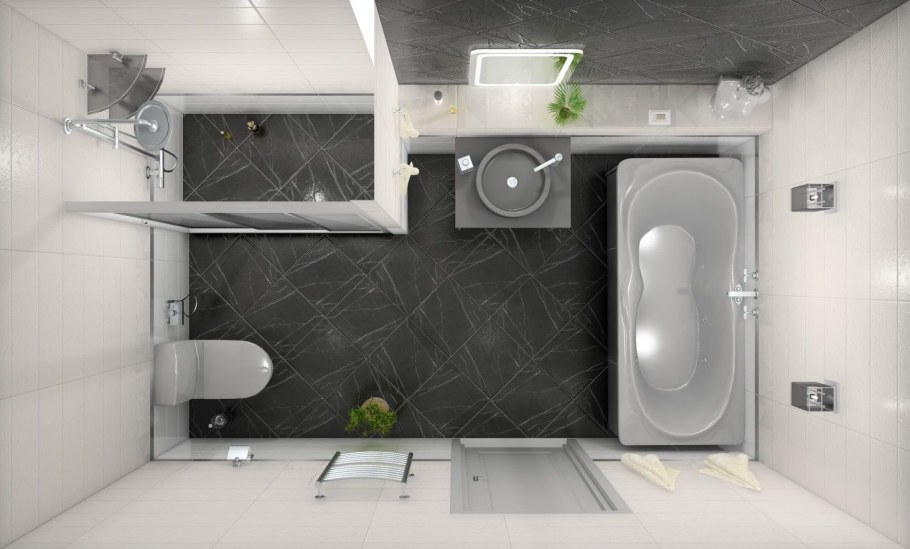 Санузел совмещенный дизайн 5 кв м с душем в классическом стиле