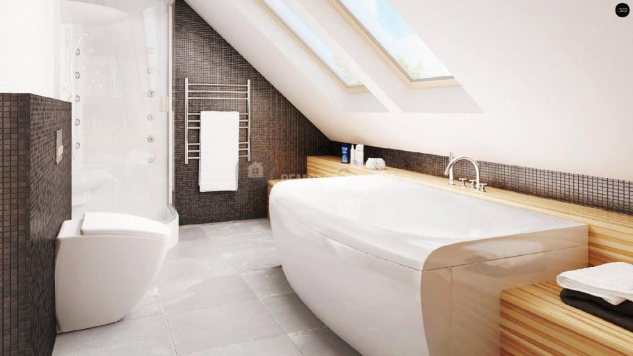 Отделка ванной мансардного типа