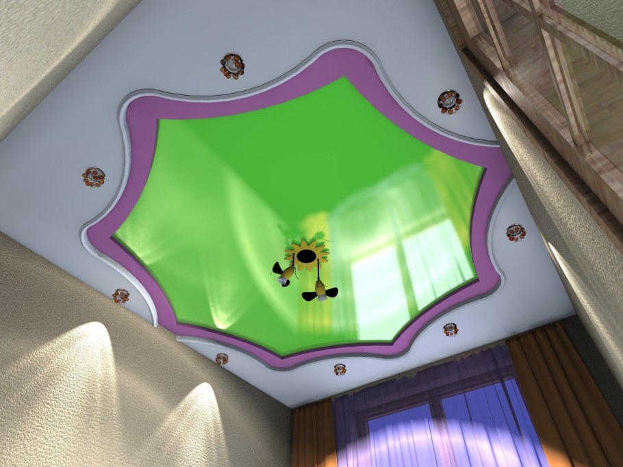 Креативные натяжные потолки в детской