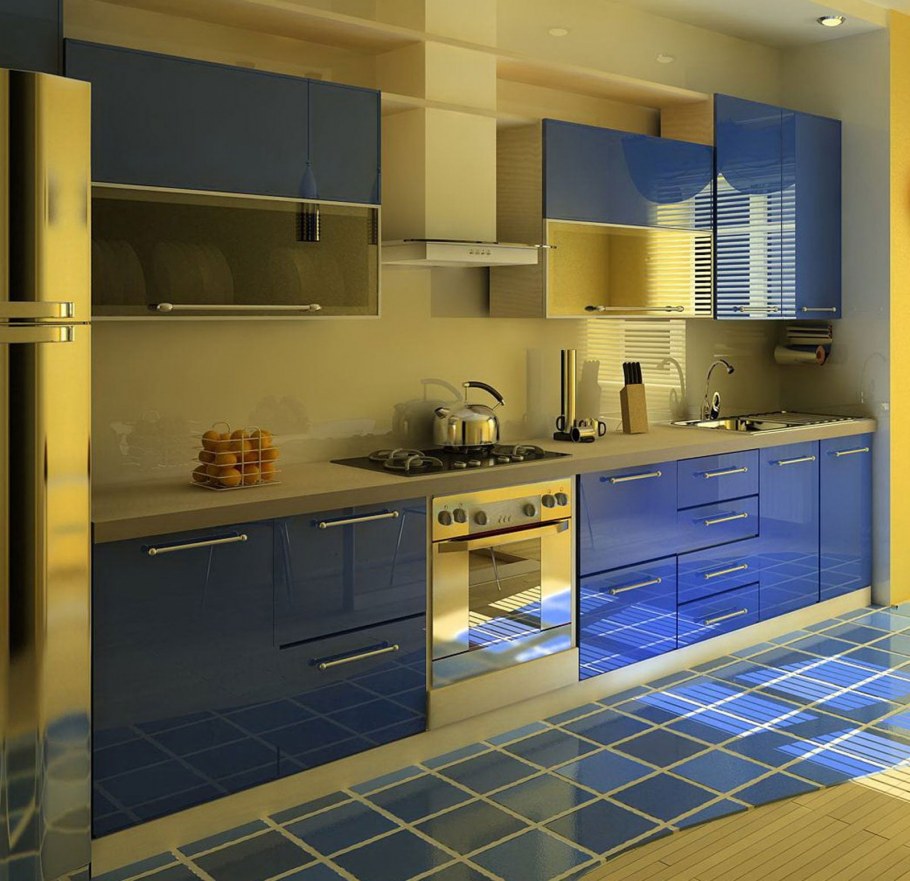 Кухня в синем цвете
