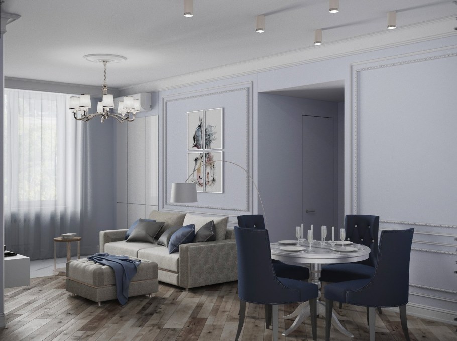 Интерьер квартиры в холодных тонах