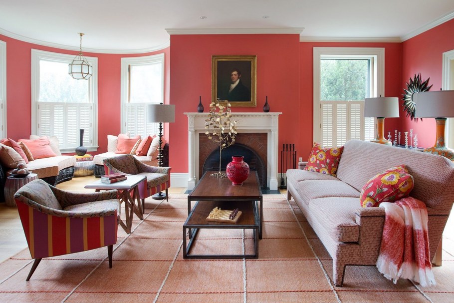 Розовый цвет в интерьере