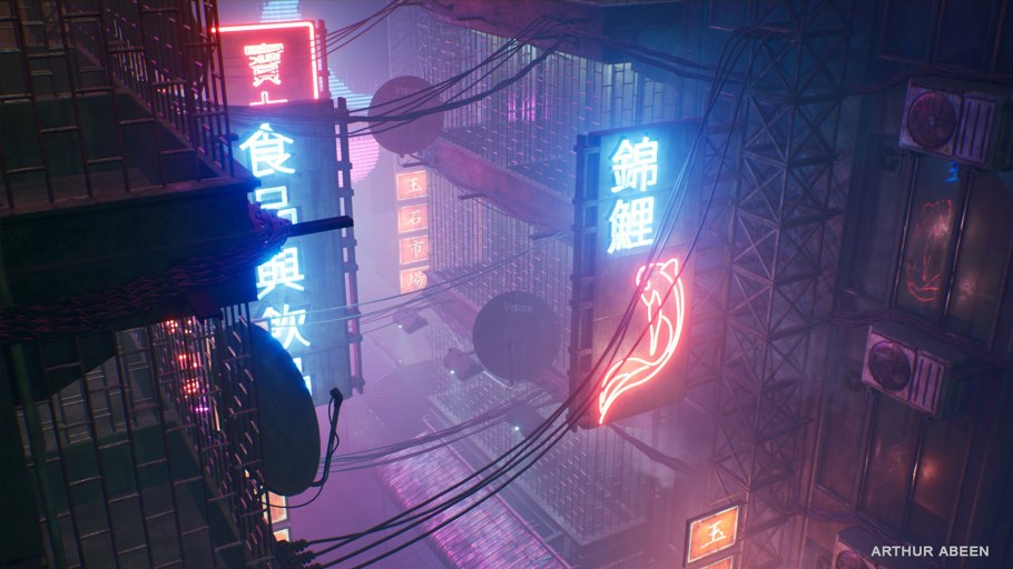 Киберпанк неоновый Токио