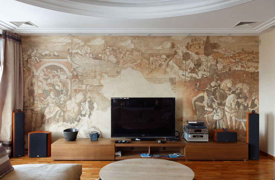 Интерьер из белого мрамора