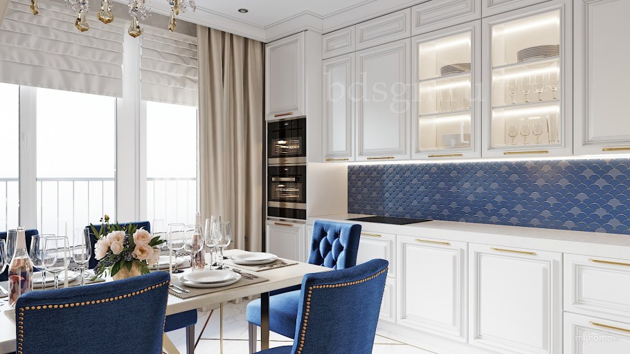 Кухня классика белый ясень