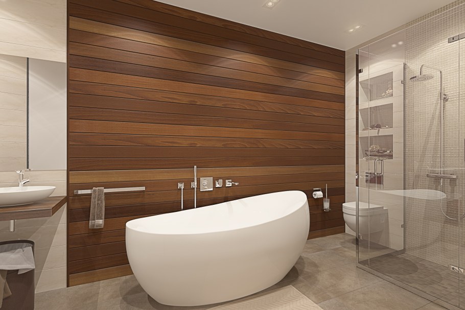 Отделка ванны под дерево