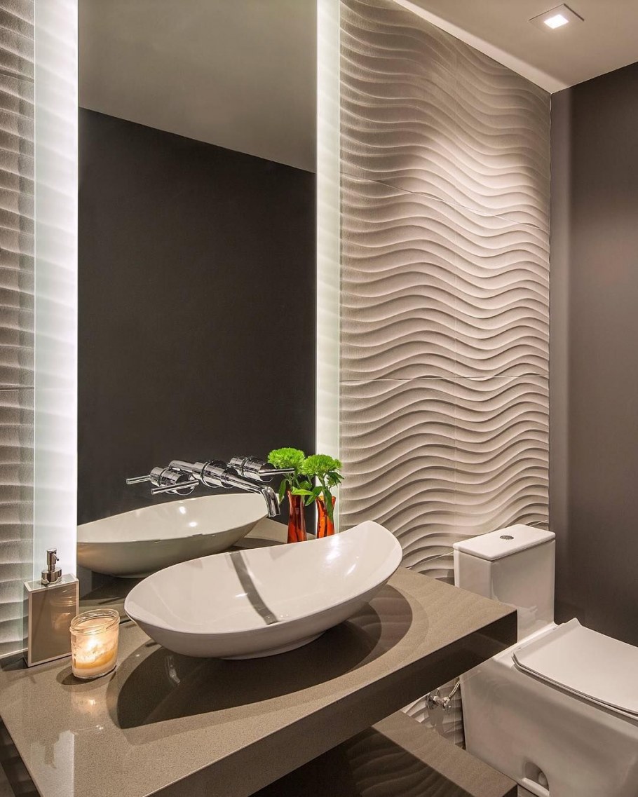 Отделка ванной комнаты деревом