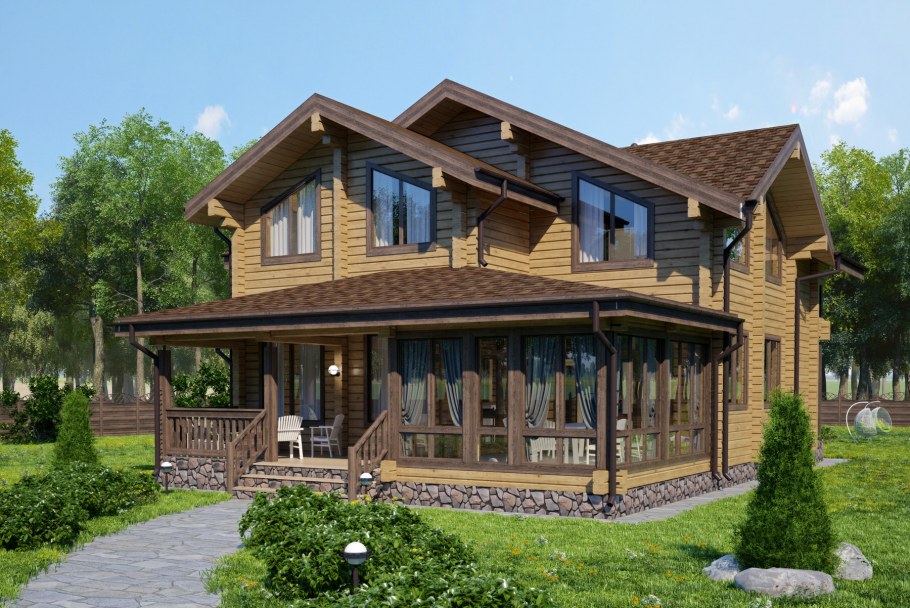 Дом из клееного бруса проект м316