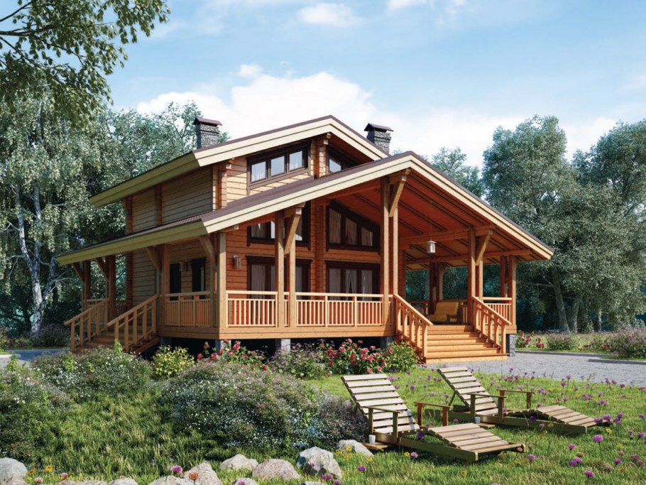 Терраса к дому из бруса