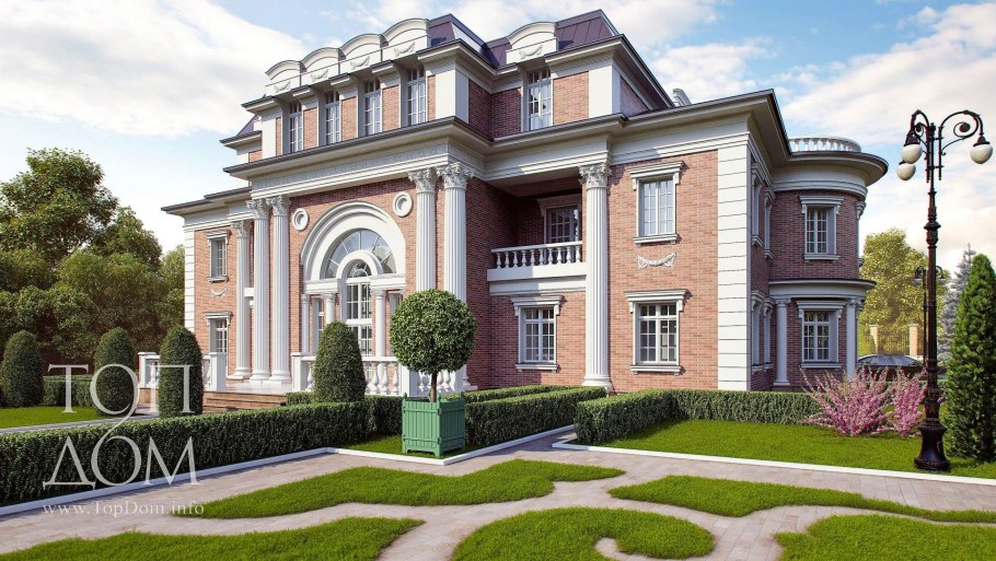 Двухэтажный особняк в стиле Ампир в Москве