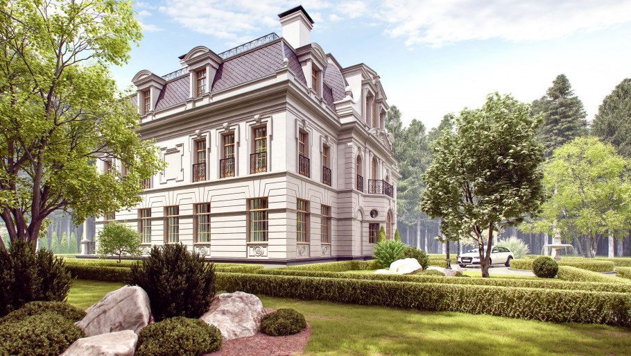 Фасады домов в стиле Барокко