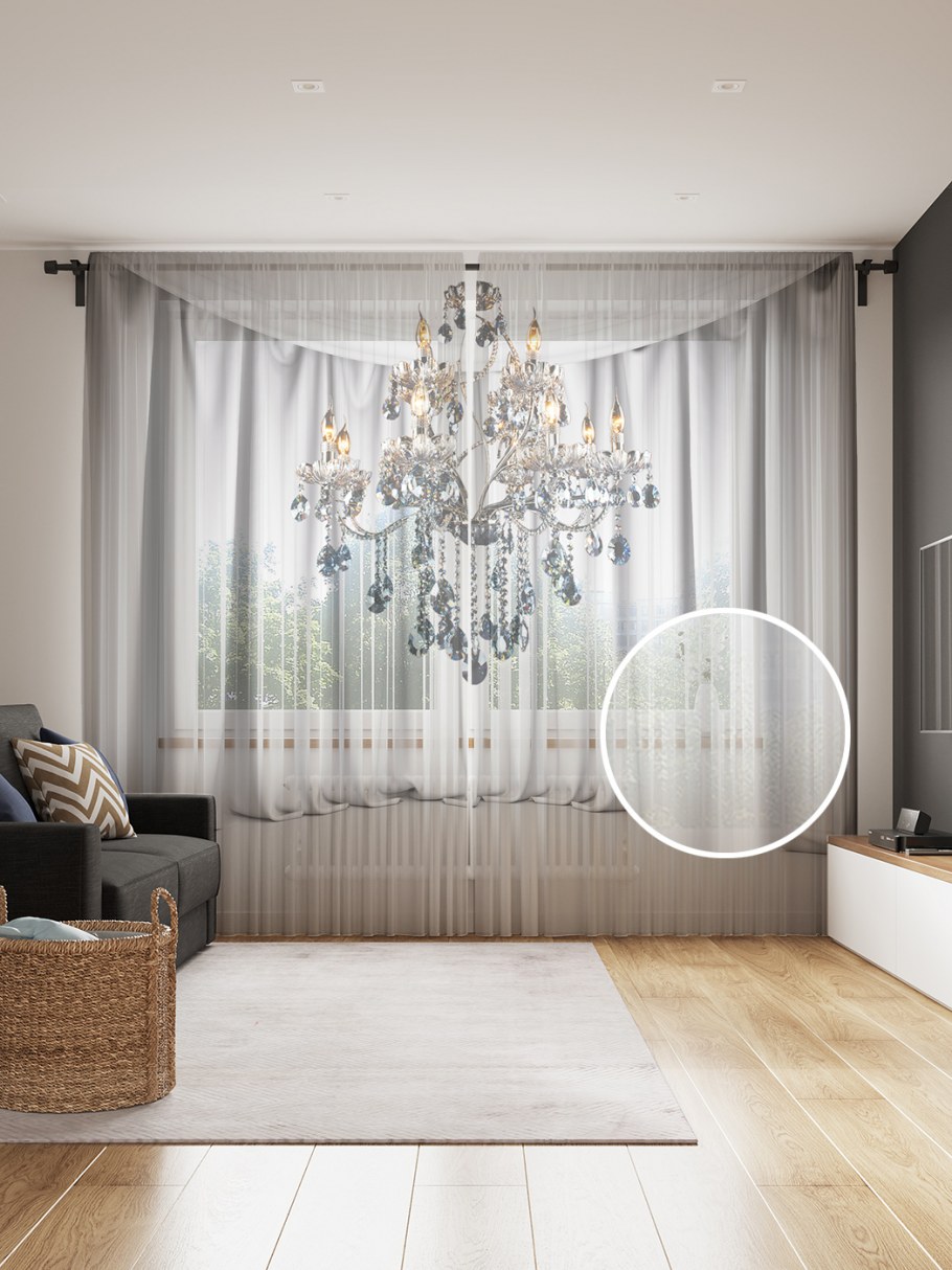 Тюль в гостиную в современном стиле