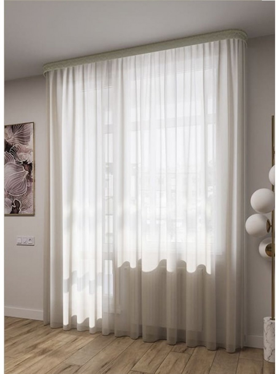 Тюль вуаль шелк трюфель