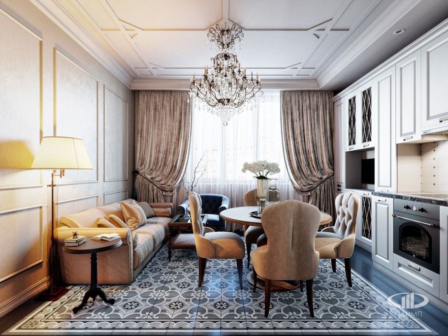 Двухкомнатная квартира в классическом стиле