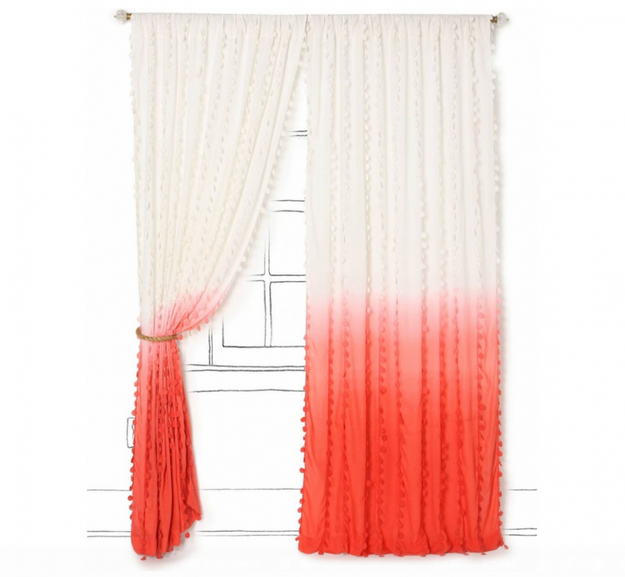Занавески омбре с декором