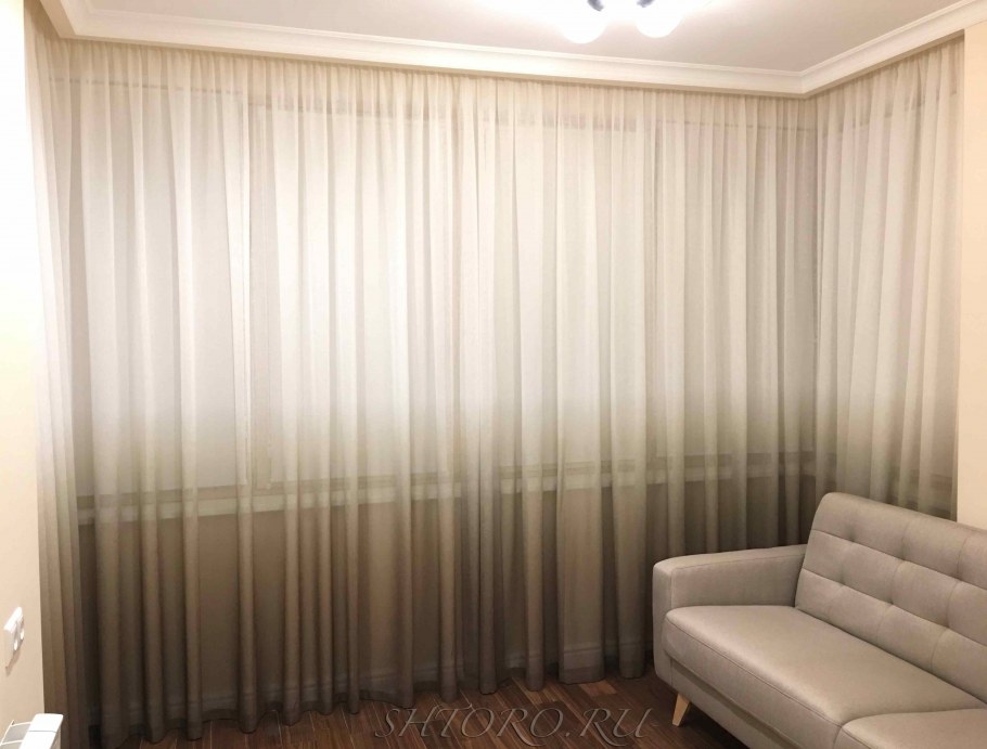 Тюль градиент коричневая