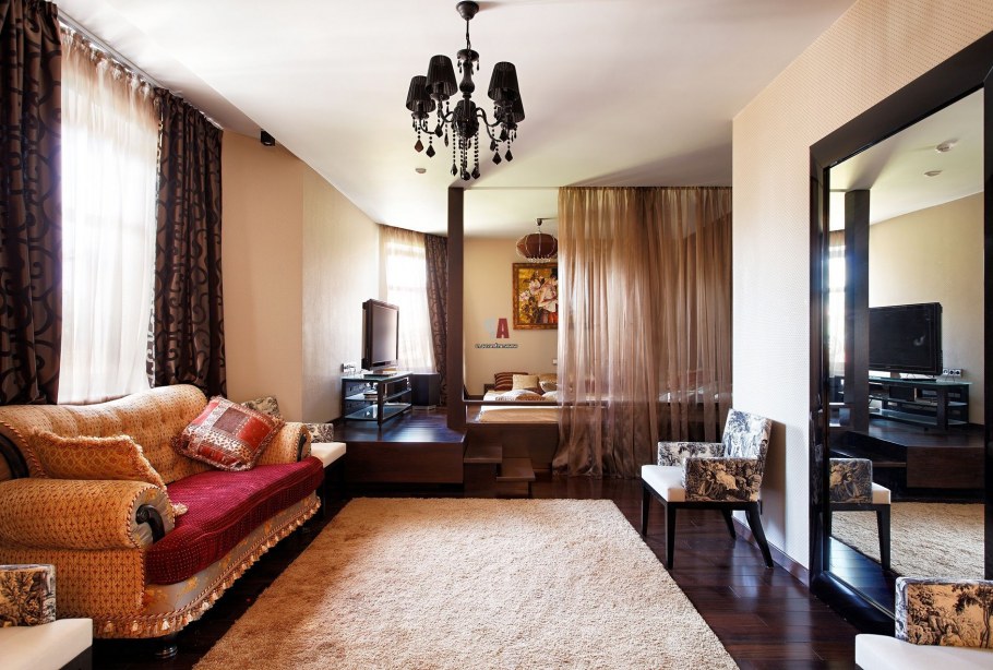 Квартира студия в стиле Фьюжн