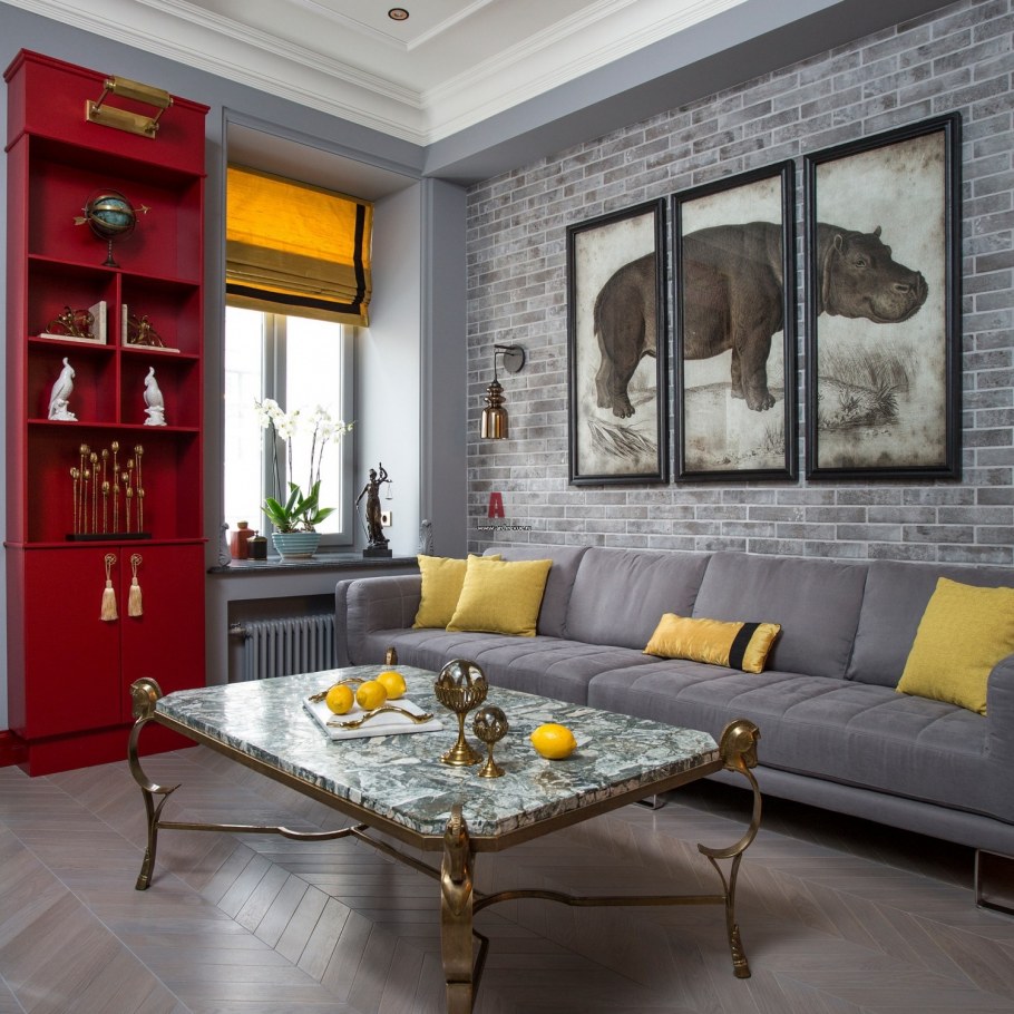 Гостиная в стиле лофт и Восточном