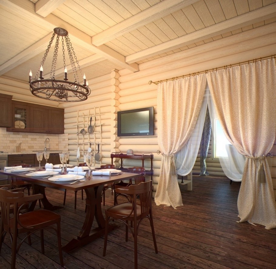 Интерьер в деревянном доме