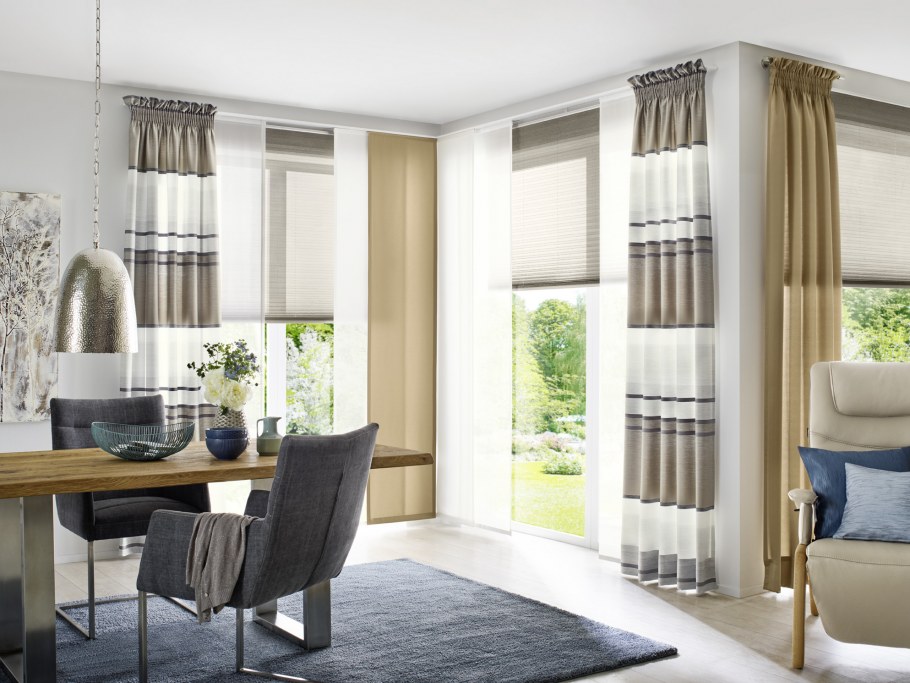 Шторы на кухню с рулонными шторами