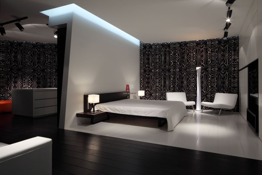 Обои в стиле Модерн для спальни