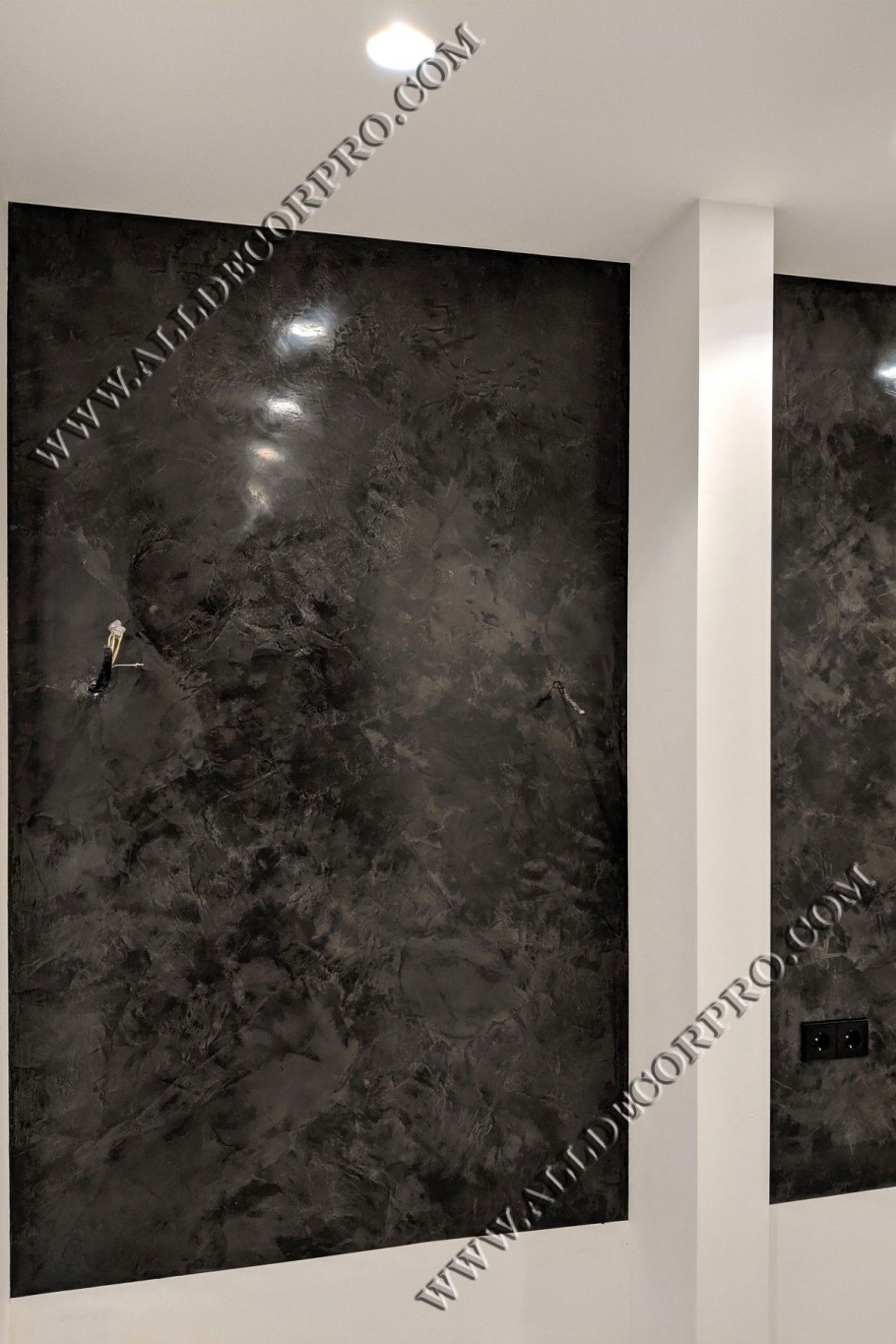 Венецианская штукатурка черный мрамор