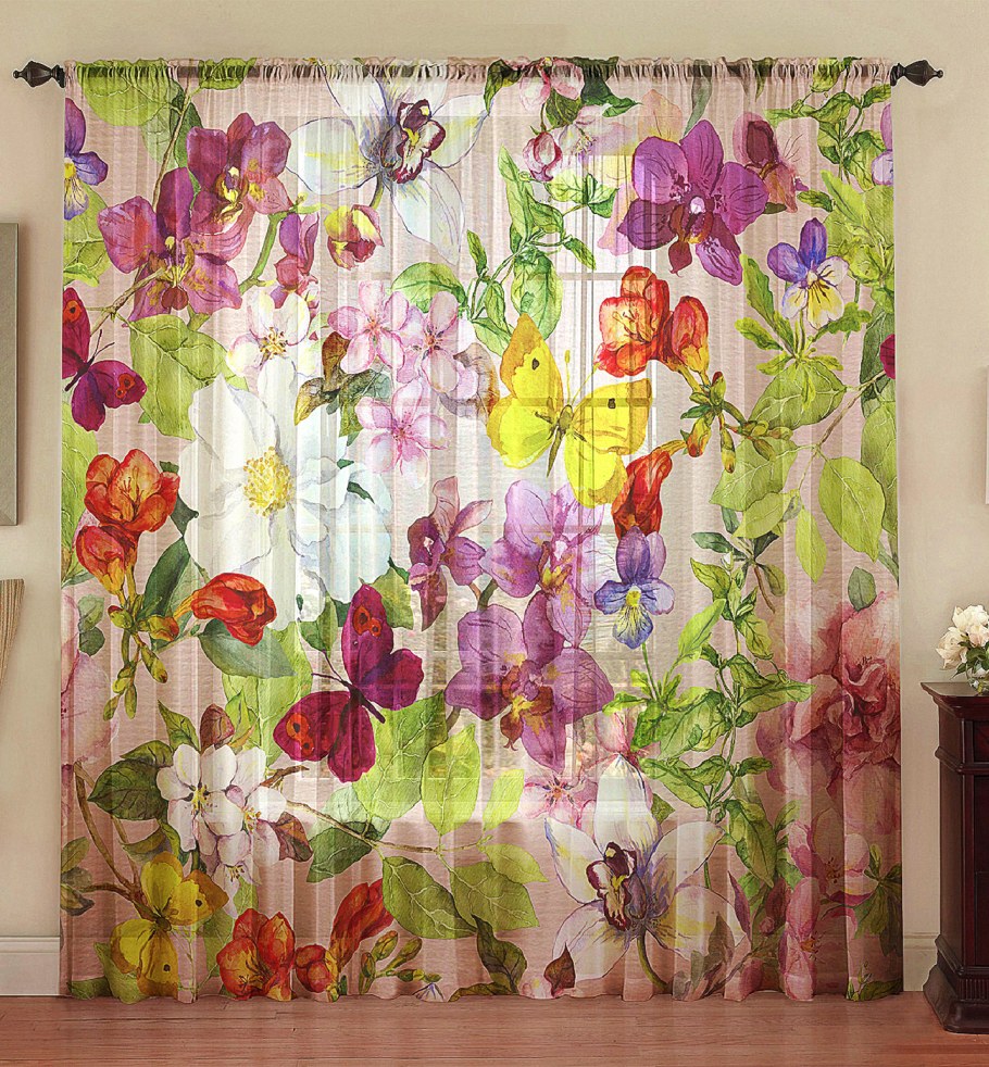 Тюль Zlata Korunka пионы